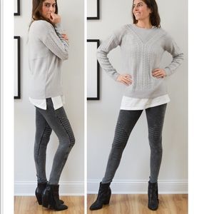 Anthro Line & Dot Grey Cable Knit Sweater